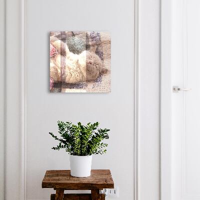 Schlüsselbox zur Wandmontage mit Motiv schlafendes Kätzchen