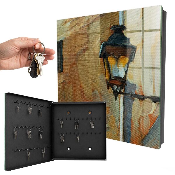 Schlüsselbox für die Wand im Design einer Retro-Lampe
