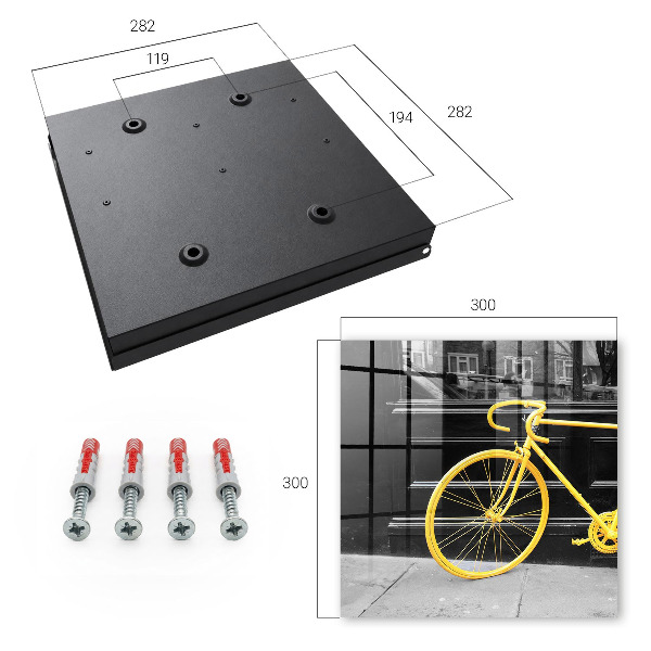 Schlüsselkasten in Gelb mit Fahrrad-Motiv
