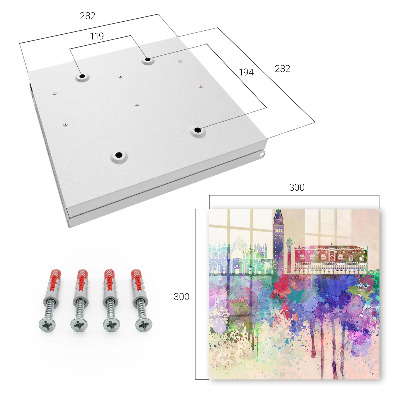 Schlüsselbox für die Wand mit Motiv Urbane Aquarellmalerei
