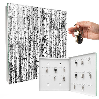 Schlüsselbox für die Wand Motiv Birkenwald