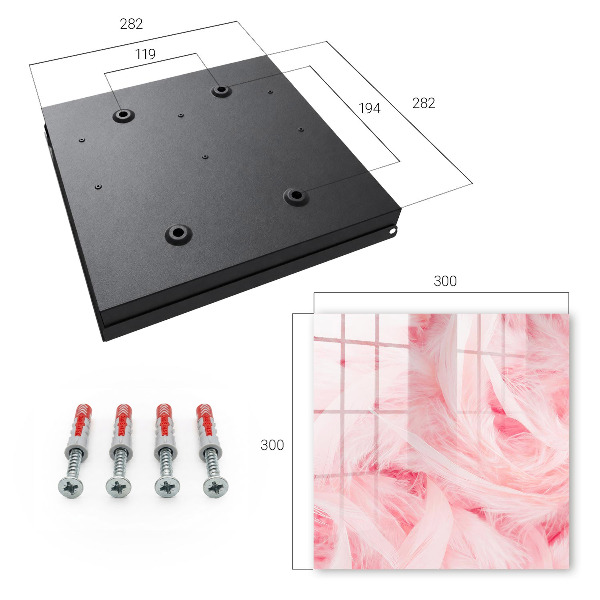 Schlüsselbox für die Wand mit Motiv rosa Federn
