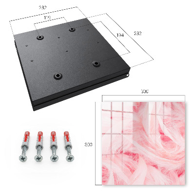 Schlüsselbox für die Wand mit Motiv rosa Federn