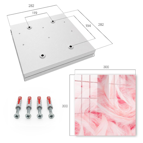 Schlüsselbox für die Wand mit Motiv rosa Federn