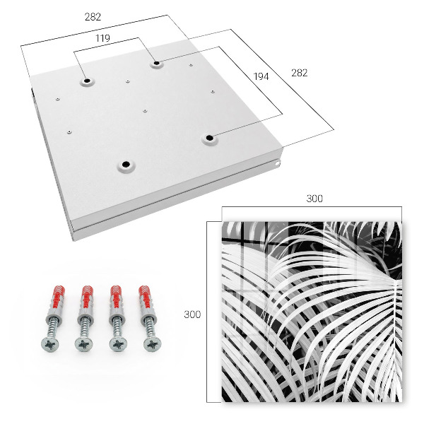 Schlüsselbox mit Palmenblätter-Motiv