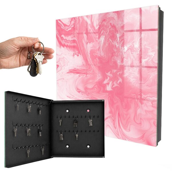 Wand-Schlüsselbox in Rosa Schaum