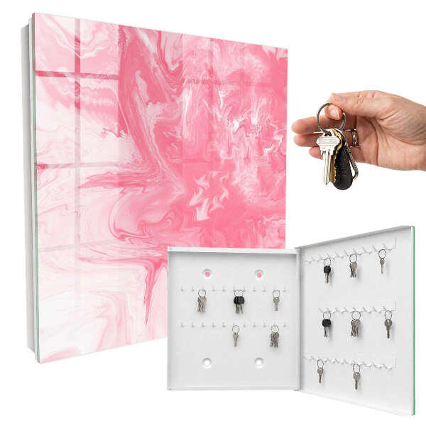 Wand-Schlüsselbox in Rosa Schaum