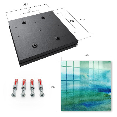 Schlüsselkasten mit blauem Aquarellfarben-Motiv