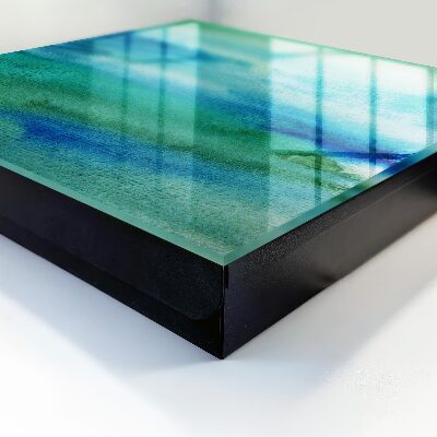 Schlüsselkasten mit blauem Aquarellfarben-Motiv