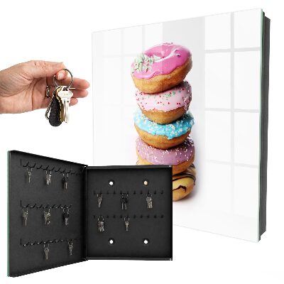 Schlüsselbox zur Wandmontage Design Bunte Donuts