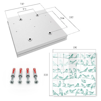 Schlüsselkasten mit Motiv Vögel auf den Zweigen