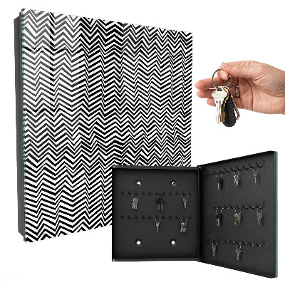 Schlüsselbox für die Wand mit dynamischem Zickzacklinien-Design