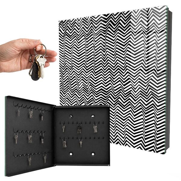 Schlüsselbox für die Wand mit dynamischem Zickzacklinien-Design