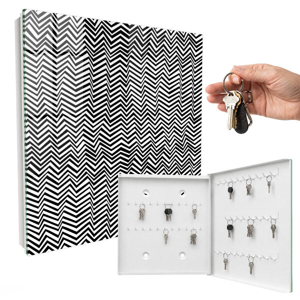 Schlüsselbox für die Wand mit dynamischem Zickzacklinien-Design