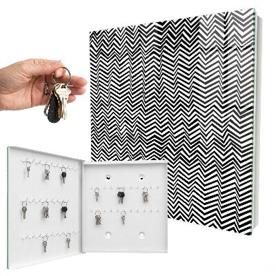 Schlüsselbox für die Wand mit dynamischem Zickzacklinien-Design