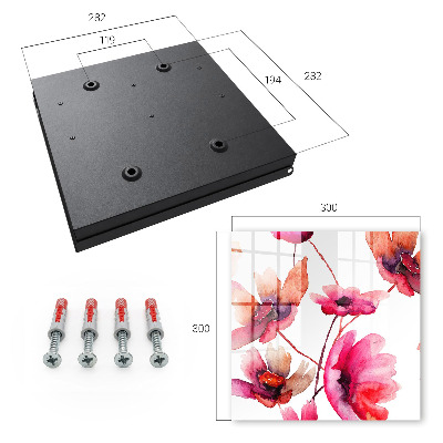 Schlüsselbox mit Aquarellblumen-Motiv