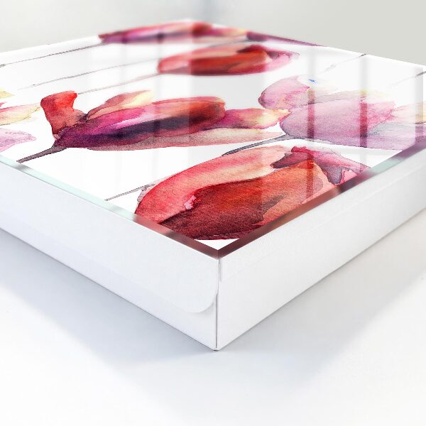 Schlüsselbox mit Aquarell-Tulpen Motiv