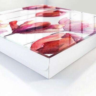 Schlüsselbox mit Aquarell-Tulpen Motiv