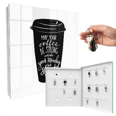 Schlüsselbox mit Motiv Kaffee und Humor
