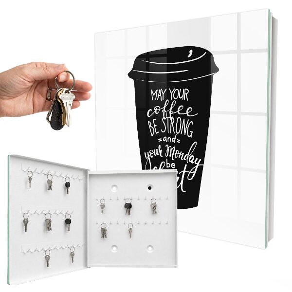 Schlüsselbox mit Motiv Kaffee und Humor