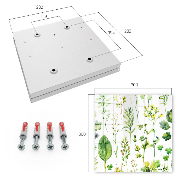 Schlüsselbox für die Wand mit Aquarellpflanzen-Motiv