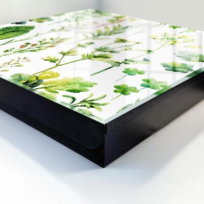 Schlüsselbox für die Wand mit Aquarellpflanzen-Motiv