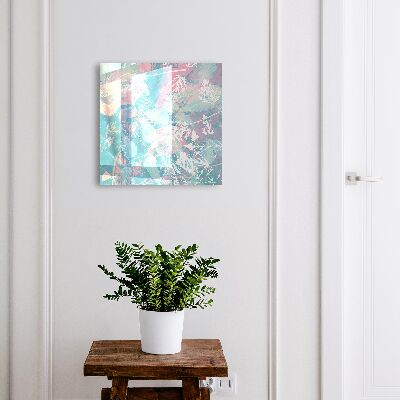 Schlüsselbox für die Wand mit Motiv in pastellfarbenen Blättern