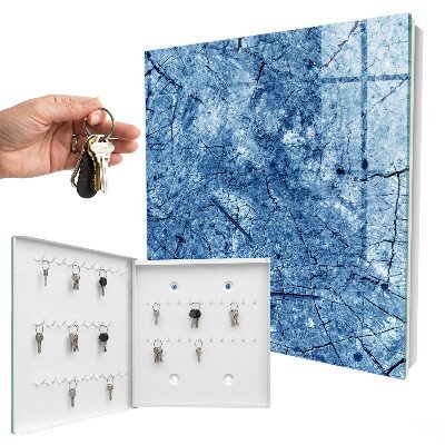 Schlüsselbox zur Wandmontage in blauer Texturoptik