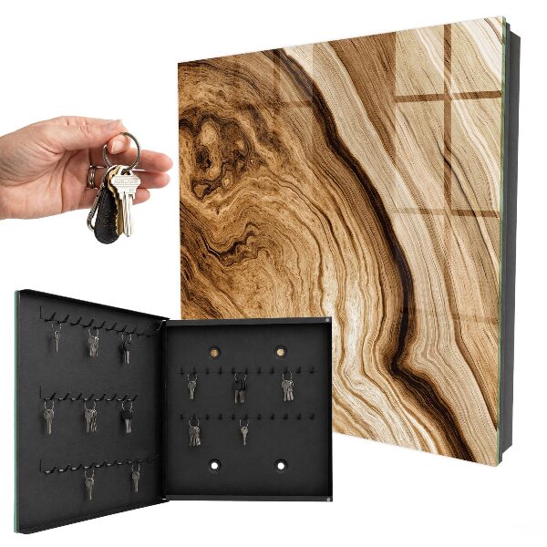 Schlüsselbox für die Wand aus Holzwellen