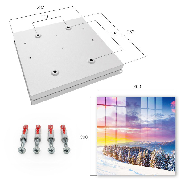 Schlüsselbox für die Wand mit Motiv Wintersonnenuntergang