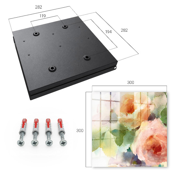 Schlüsselbox mit Aquarellblumen-Motiv