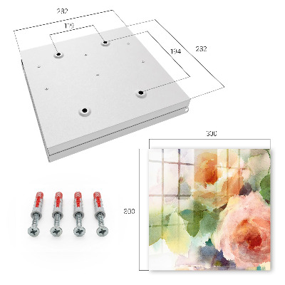 Schlüsselbox mit Aquarellblumen-Motiv