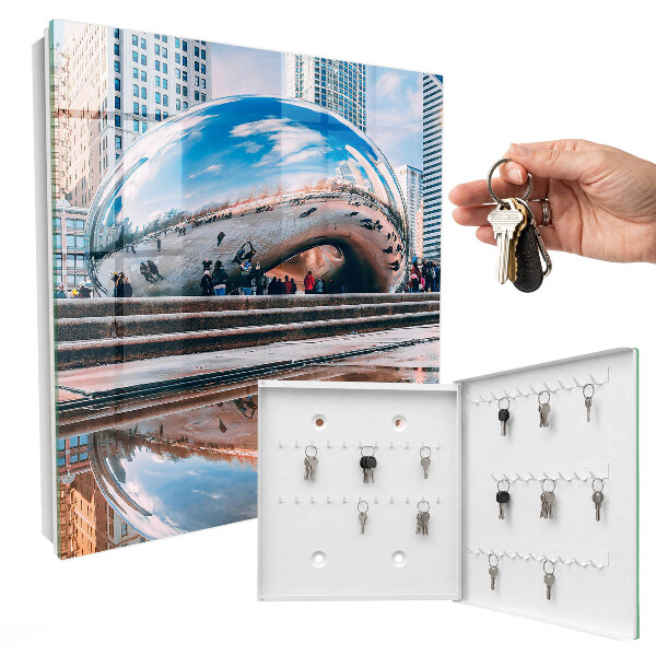 Schlüsselkasten mit Motiv Städtische Spiegelung