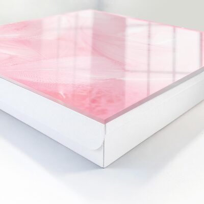 Schlüsselbox mit Motiv rosa Federn