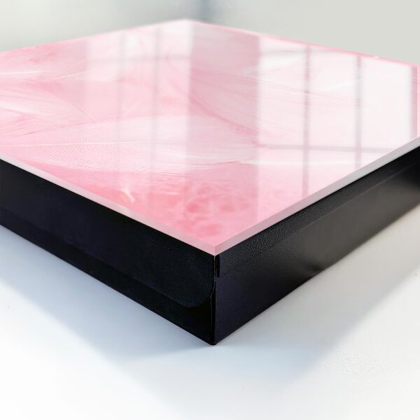 Schlüsselbox mit Motiv rosa Federn
