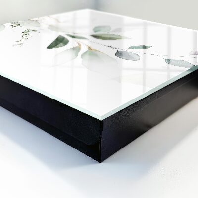 Schlüsselbox mit Aquarellblätter-Motiv