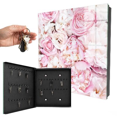 Schlüsselbox für die Wand im Pastellblumen-Design