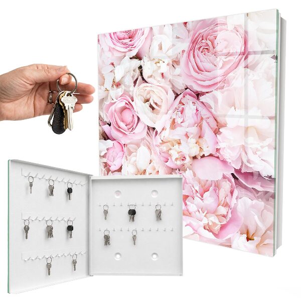 Schlüsselbox für die Wand im Pastellblumen-Design
