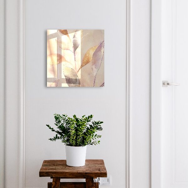 Schlüsselbox zur Wandmontage mit Motiv pastellfarbene Blätter