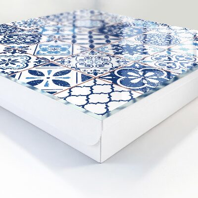 Schlüsselbox mit blauem Fliesendesign
