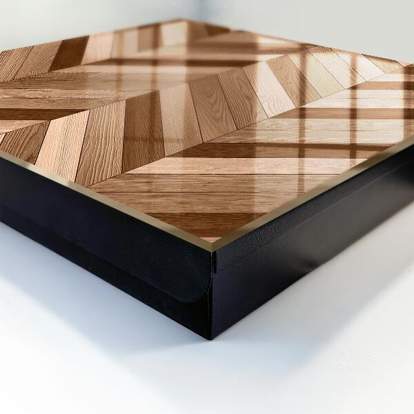 Schlüsselbox zur Wandmontage mit Fischgrätenmuster aus Holz