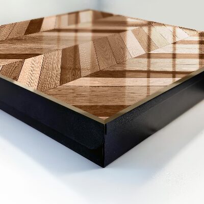 Schlüsselbox zur Wandmontage mit Fischgrätenmuster aus Holz