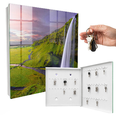 Schlüsselkasten mit Bergwasserfall Motiv