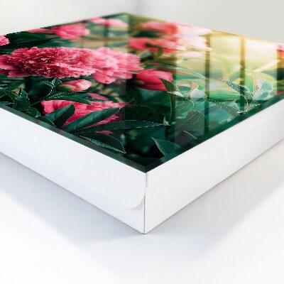 Schlüsselbox zur Wandmontage mit Motiv Rosa Pfingstrosen