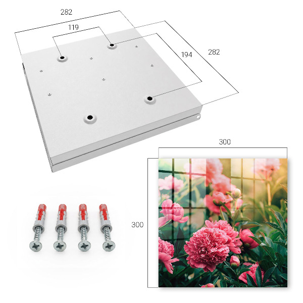 Schlüsselbox zur Wandmontage mit Motiv Rosa Pfingstrosen
