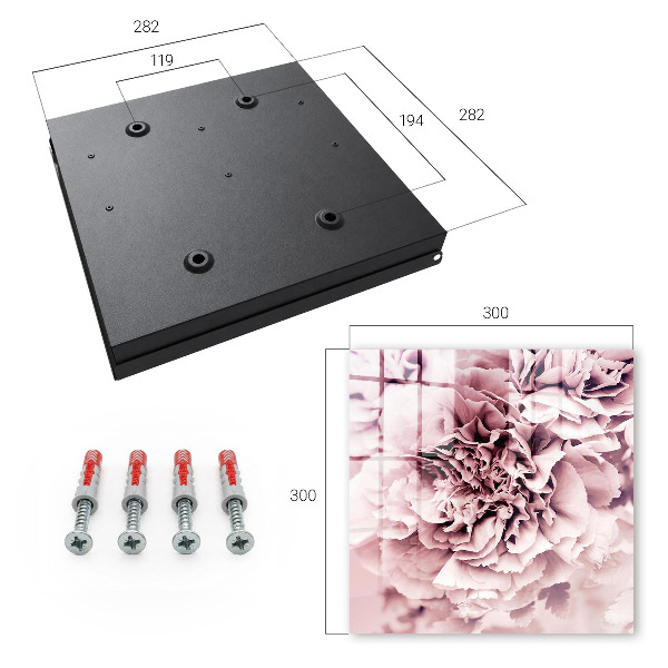 Schlüsselbox für die Wand mit Motiv Rosa Blume