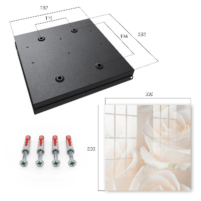 Schlüsselbox zur Wandmontage mit Motiv cremefarbene Rosen