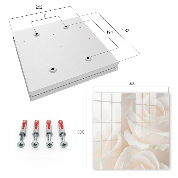 Schlüsselbox zur Wandmontage mit Motiv cremefarbene Rosen