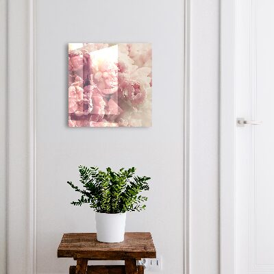 Schlüsselbox für die Wand mit Pfingstrosen-Motiv