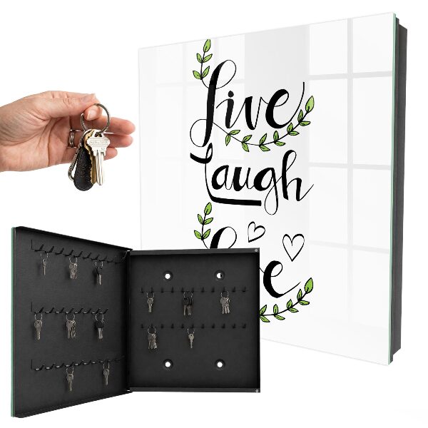 Schlüsselbox für die Wand mit positivem Typografie-Design